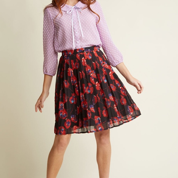 NEW Sheer Button-Up Blouse in Lavender Dots Long Sleeve - Picture 3 of 8